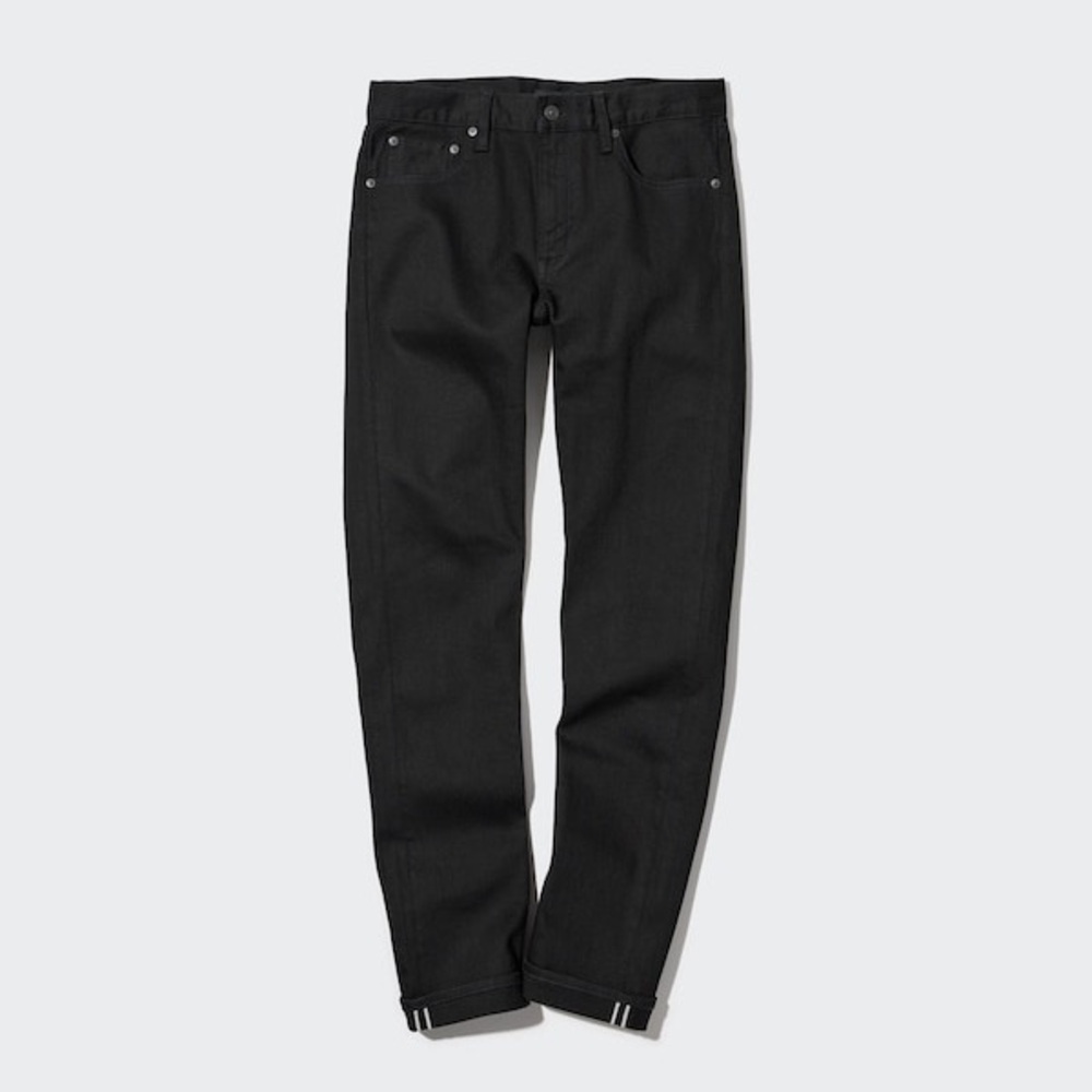 Uniqlo Mens Slim Black Selvedge Denim (New) 31 x 28
